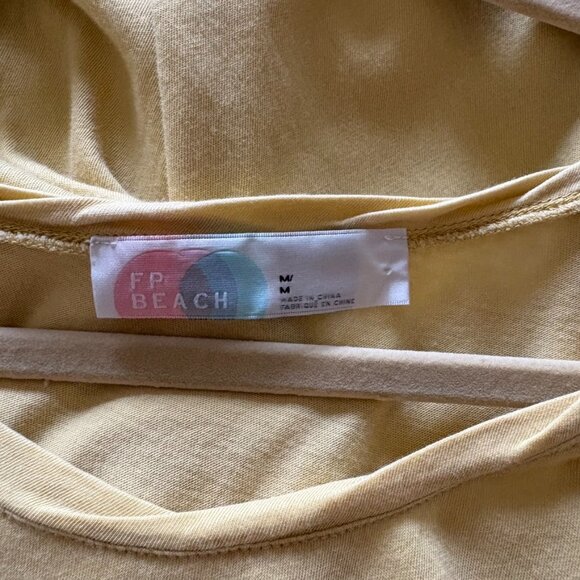 Free People Pebble Beach Maxi T-Shirt Dress, Yellow M - Picture 4 of 4